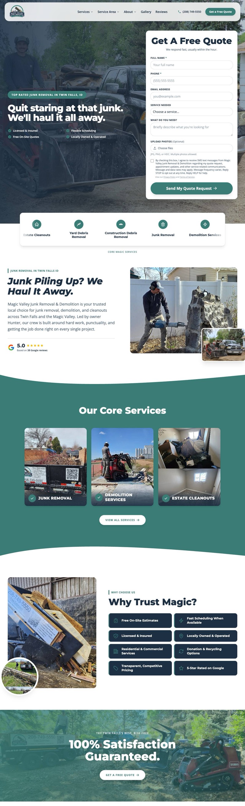 Magic Valley Junk Removal website